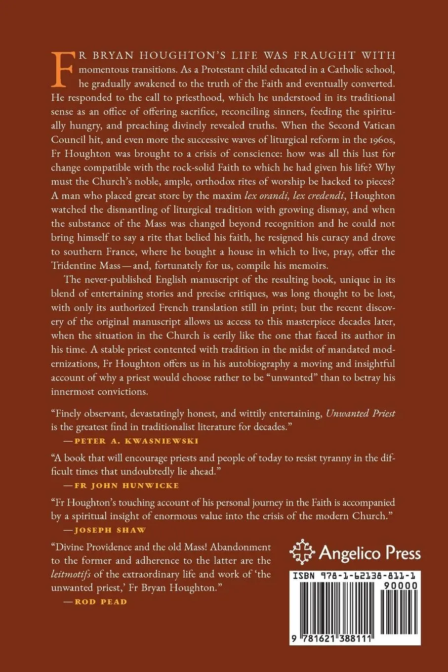 Rückseite: 9781621388111 | Unwanted Priest | The Autobiography of a Latin Mass Exile | Houghton