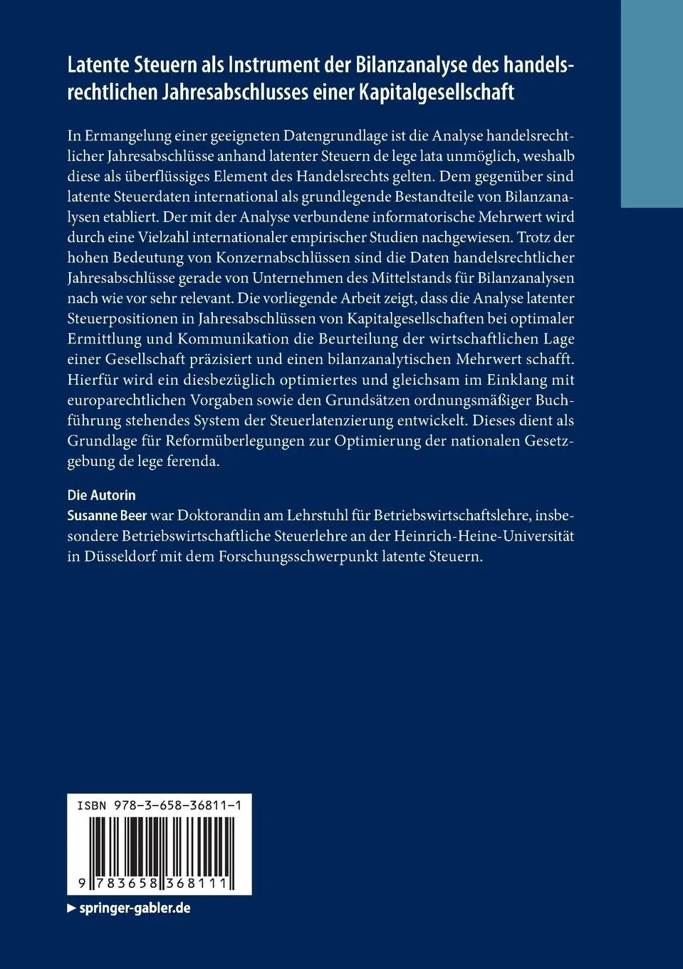 Rückseite: 9783658368111 | Latente Steuern als Instrument der Bilanzanalyse des...