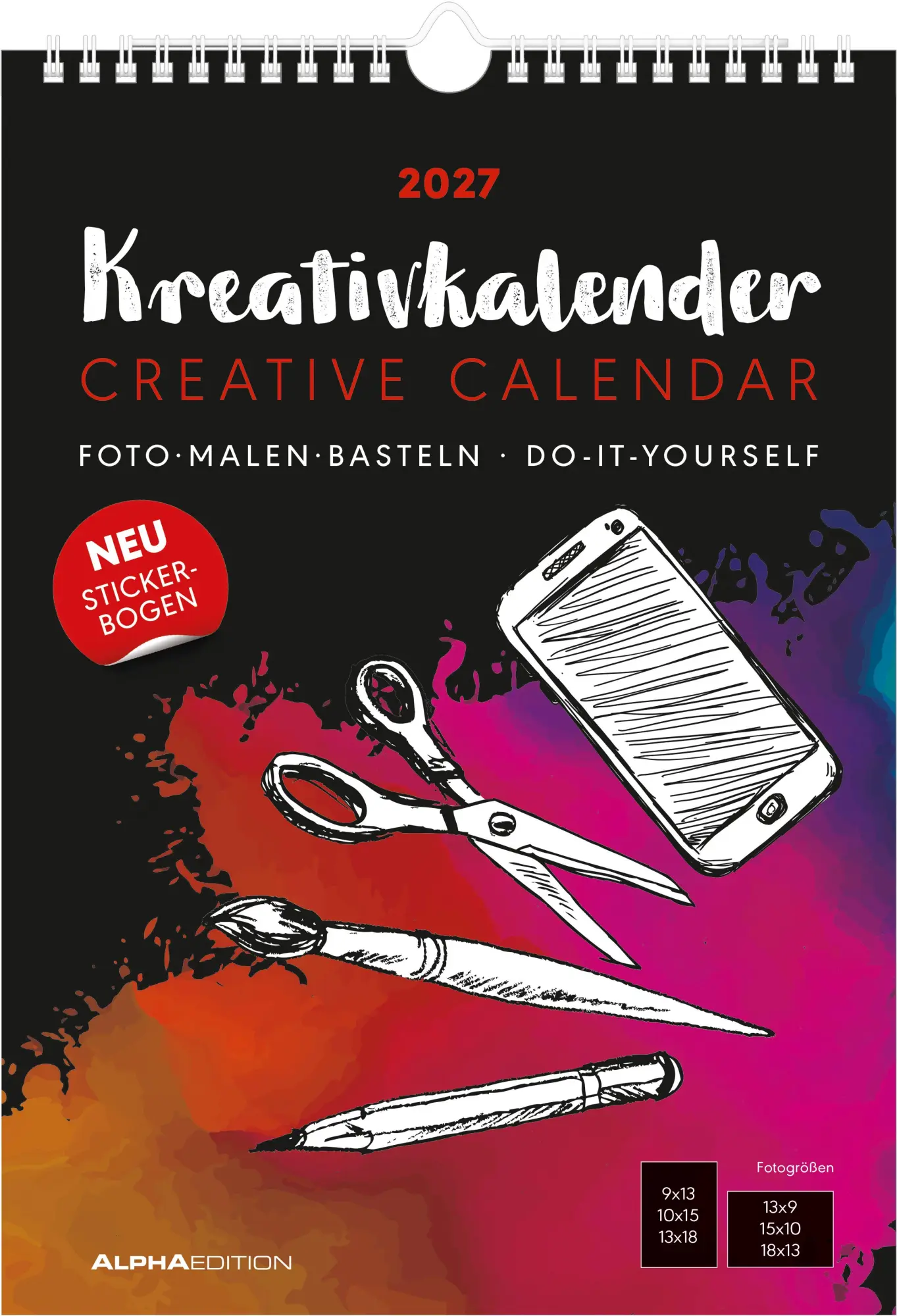Cover: 4069095018211 | Kreativkalender A4 schwarz 2027 | Neumann Verlage GmbH &amp; Co KG | 14 S.