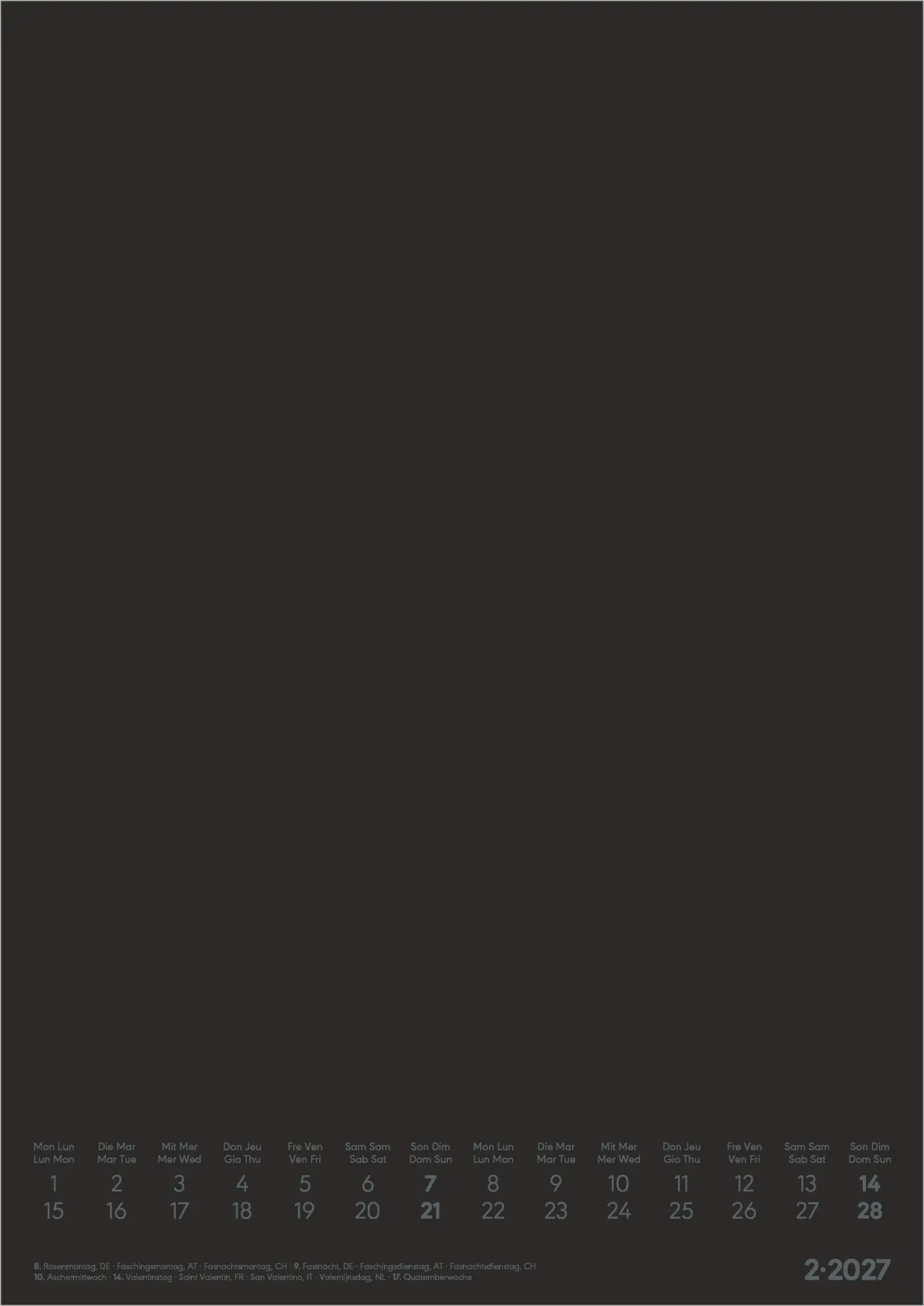 Bild: 4069095018211 | Kreativkalender A4 schwarz 2027 | Neumann Verlage GmbH &amp; Co KG | 14 S.