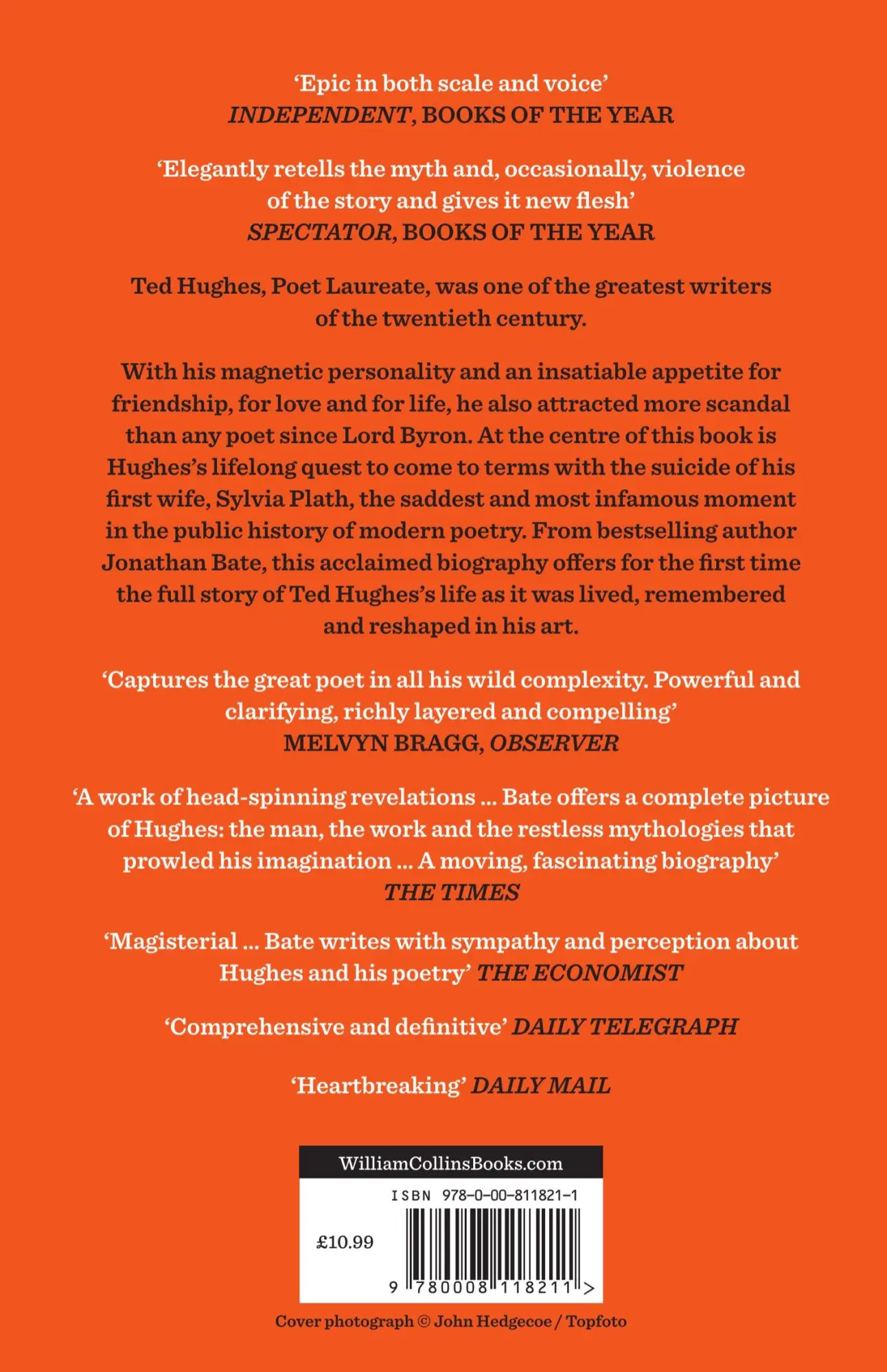 Rückseite: 9780008118211 | Ted Hughes | The Unauthorised Life | Jonathan Bate | Taschenbuch