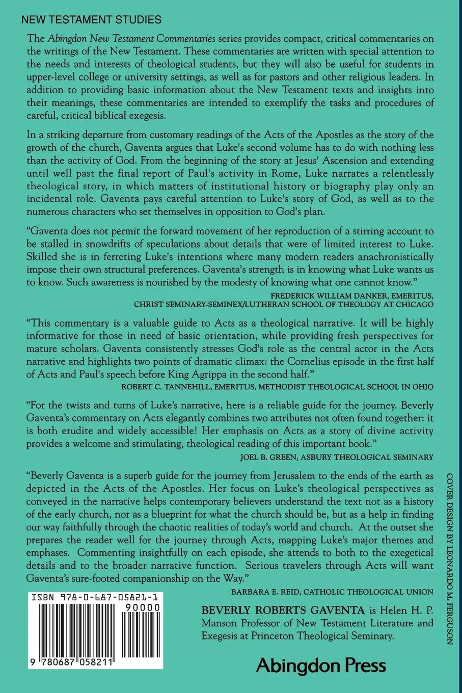 Rückseite: 9780687058211 | Abingdon New Testament Commentary - Acts | Beverly Roberts Gaventa