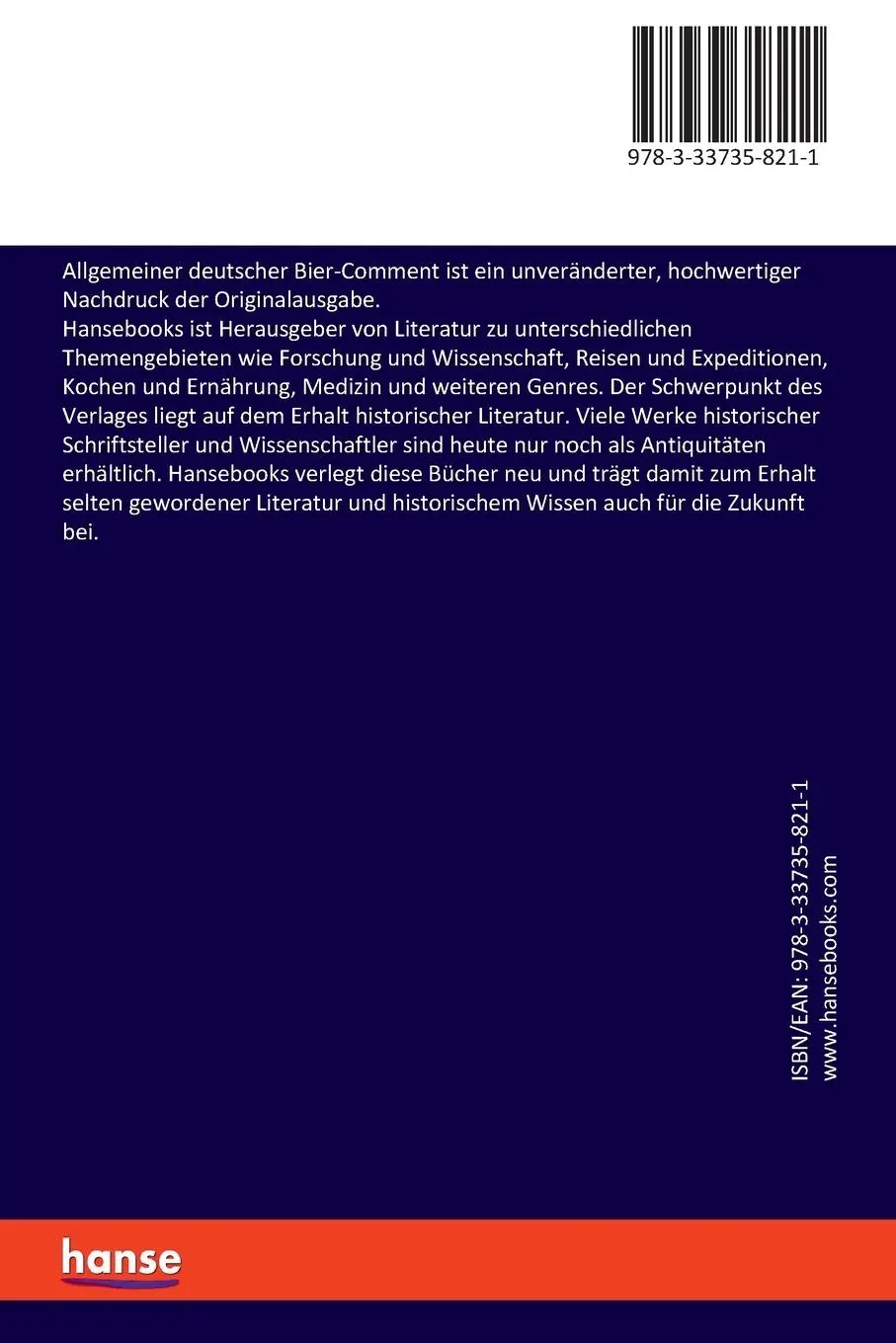 Rückseite: 9783337358211 | Allgemeiner deutscher Bier-Comment | A. Gerlach | Taschenbuch | 84 S.