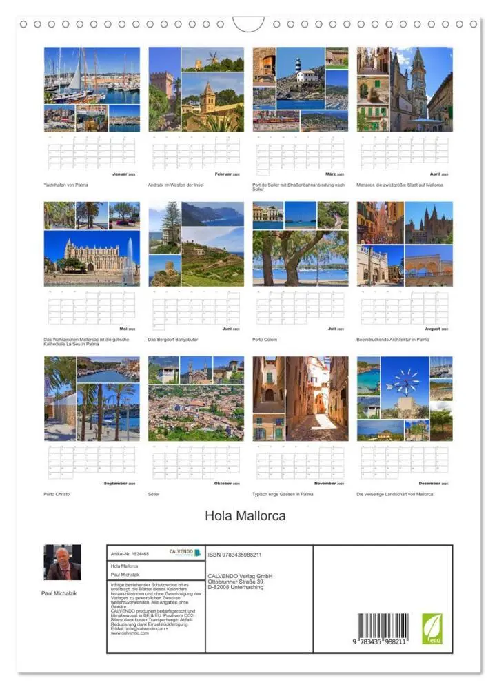 Bild: 9783435988211 | Hola Mallorca (Wandkalender 2025 DIN A3 hoch), CALVENDO Monatskalender