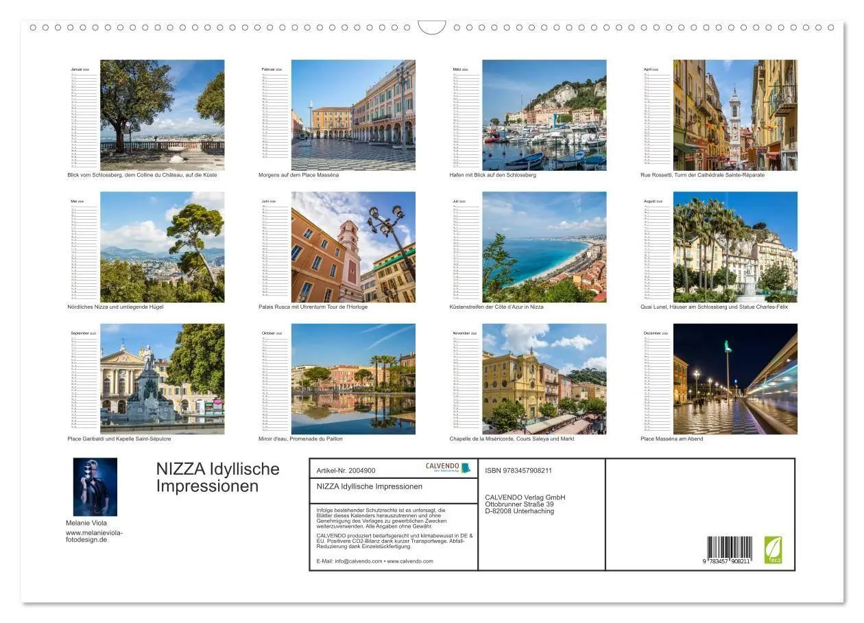 Bild: 9783457908211 | NIZZA Idyllische Impressionen (Wandkalender 2026 DIN A2 quer),...