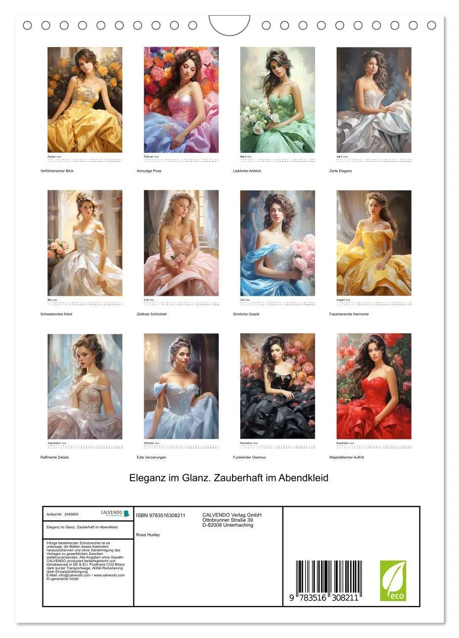 Bild: 9783516308211 | Eleganz im Glanz. Zauberhaft im Abendkleid (Wandkalender 2026 DIN...