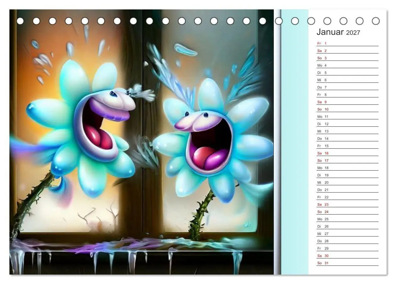Bild: 9783569258211 | Crazy Blumen (Tischkalender 2027 DIN A5 quer), CALVENDO Monatskalender