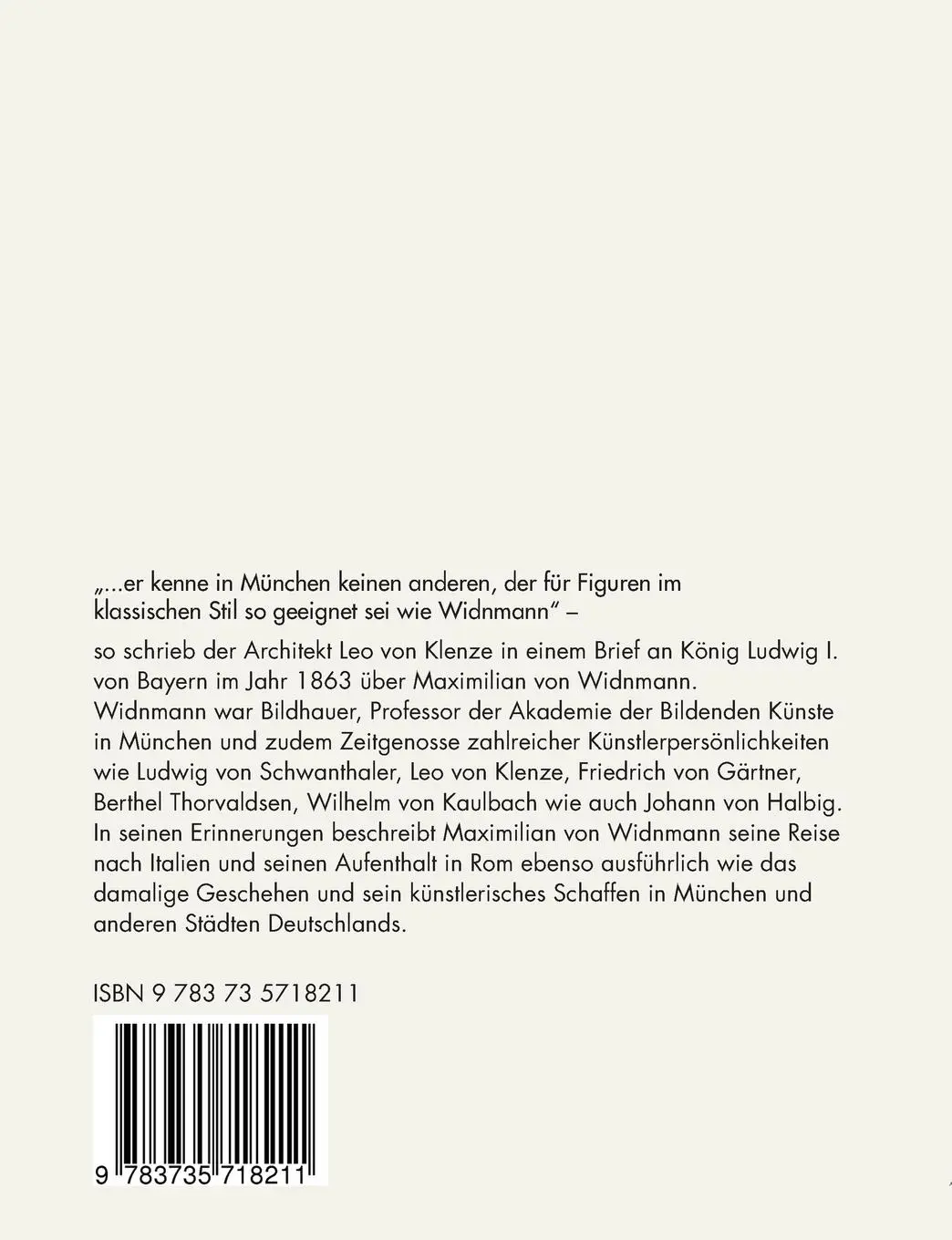 Rückseite: 9783735718211 | Maximilian von Widnmanns Erinnerungen | Anneliese Senger Stiftung