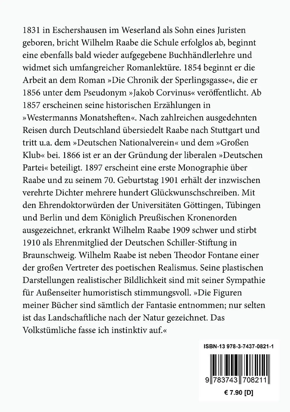 Rückseite: 9783743708211 | Alte Nester | Zwei Bücher Lebensgeschichten | Wilhelm Raabe | Buch