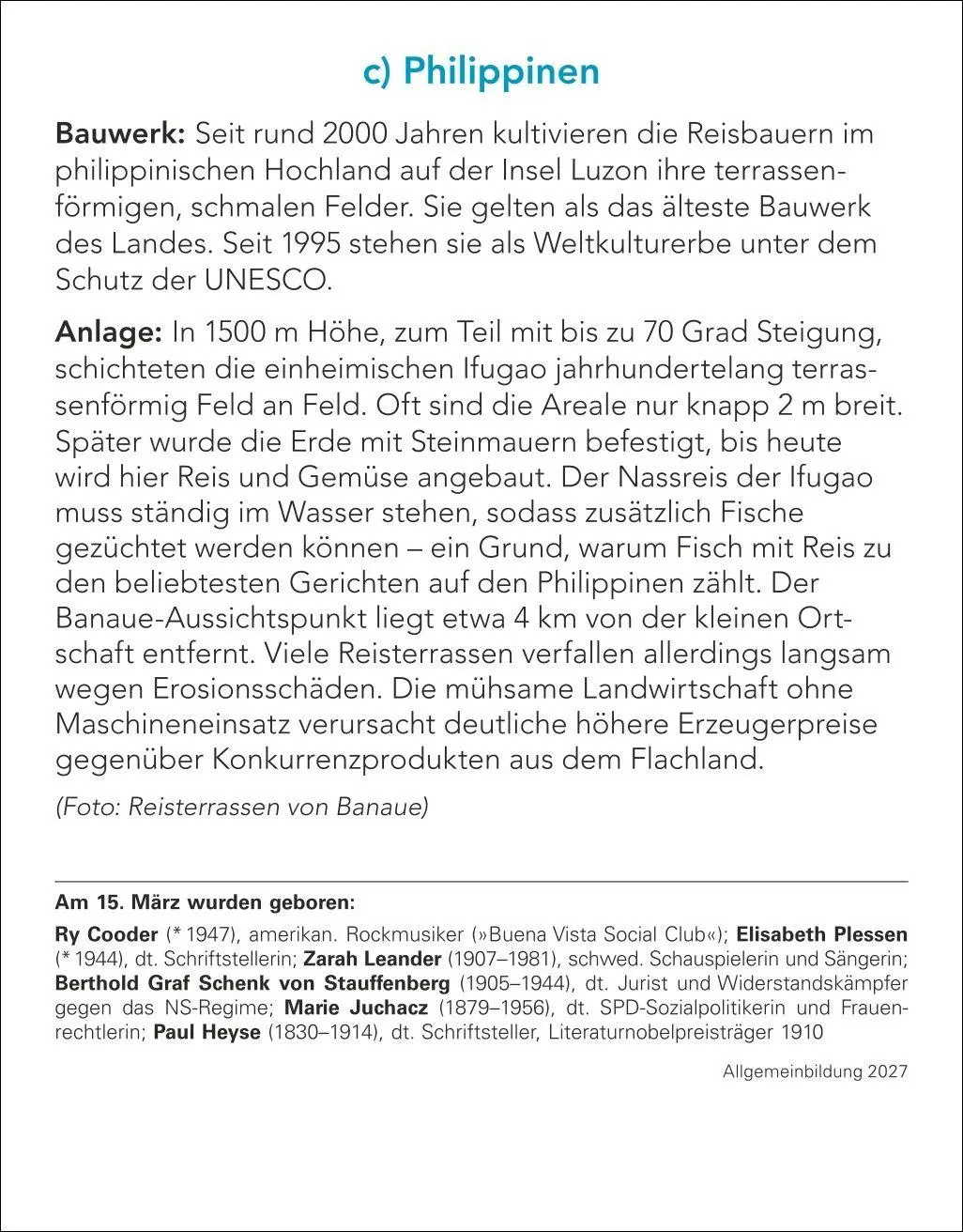 Bild: 9783840038211 | Allgemeinbildung Tagesabreißkalender 2027 - Das tägliche Wissens-Quiz
