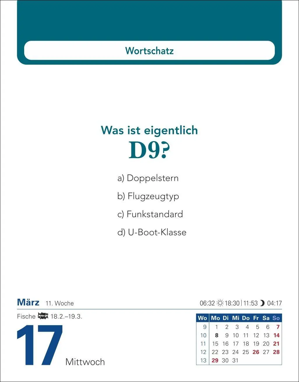 Bild: 9783840038211 | Allgemeinbildung Tagesabreißkalender 2027 - Das tägliche Wissens-Quiz