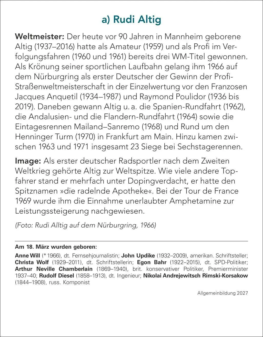 Bild: 9783840038211 | Allgemeinbildung Tagesabreißkalender 2027 - Das tägliche Wissens-Quiz