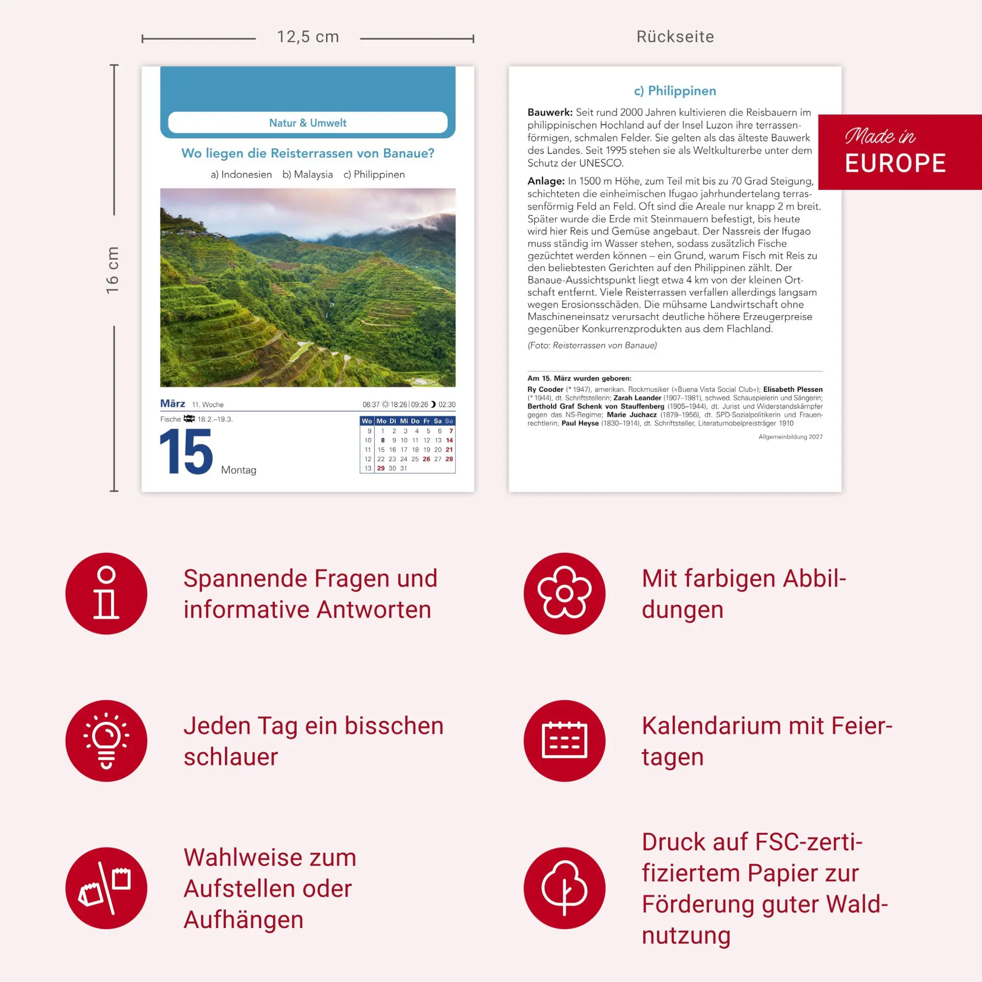 Bild: 9783840038211 | Allgemeinbildung Tagesabreißkalender 2027 - Das tägliche Wissens-Quiz