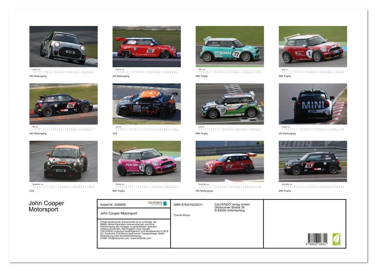 Bild: 9783516228311 | John Cooper Motorsport (Wandkalender 2026 DIN A2 quer), CALVENDO...