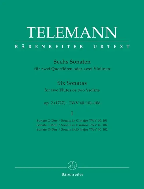 Cover: 9790006428311 | Sonaten(6) 1 Op.2 | Urtext | Georg Philipp Telemann | Buch | Deutsch
