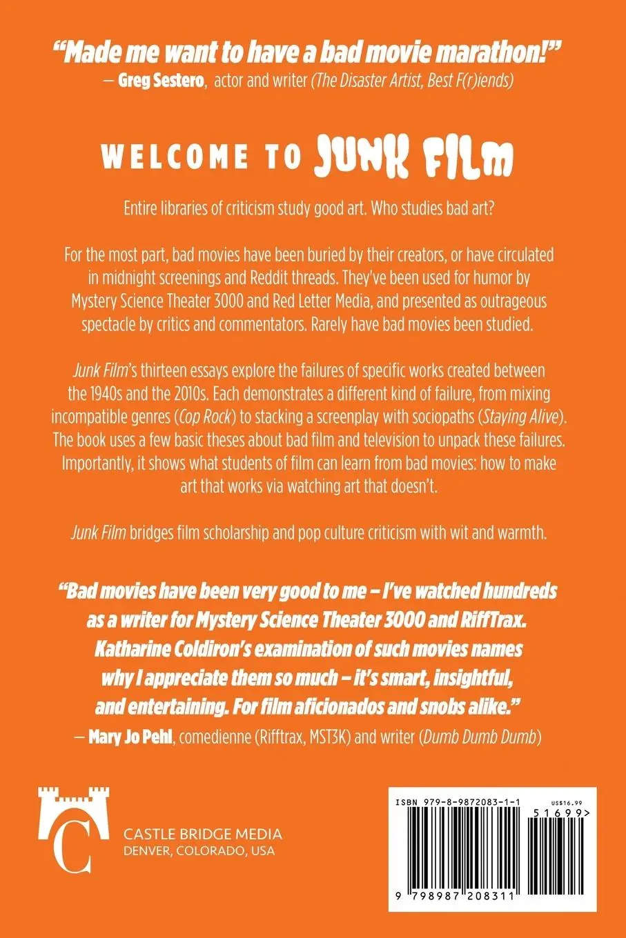 Rückseite: 9798987208311 | Junk Film | Why Bad Movies Matter | Katharine Coldiron | Taschenbuch