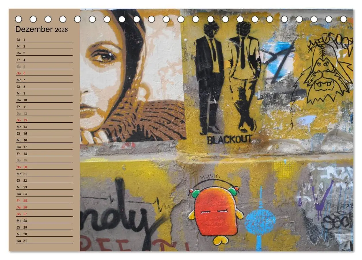 Bild: 9783516148411 | Street-Art Berlin (Tischkalender 2026 DIN A5 quer), CALVENDO...