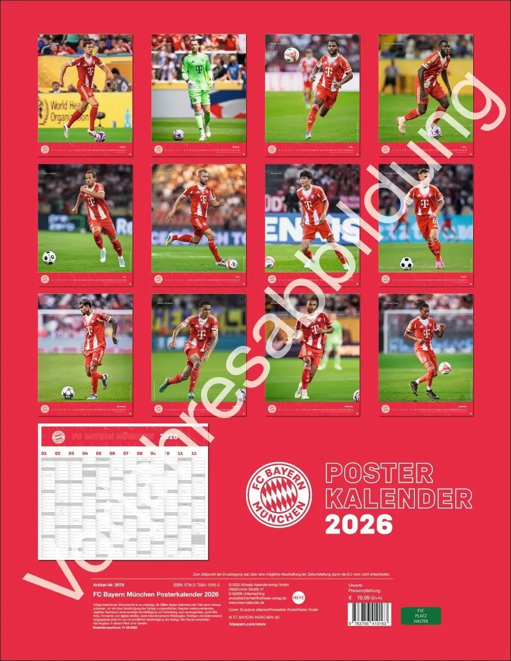 Rückseite: 9783756418411 | FC Bayern München Posterkalender 2027 | Heye | Kalender | 15 S. | 2027