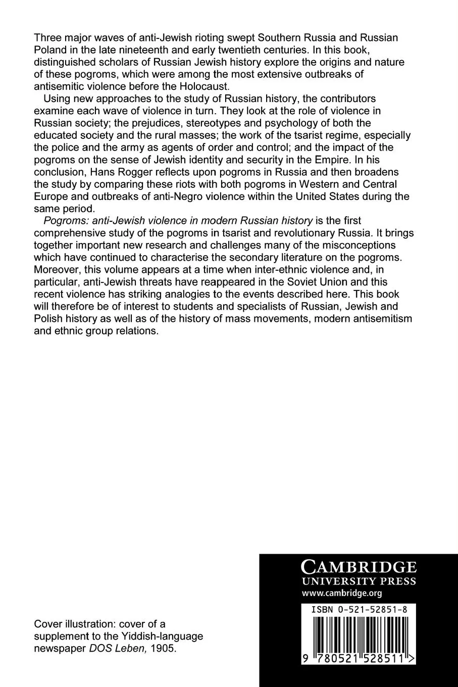 Rückseite: 9780521528511 | Pogroms | Anti-Jewish Violence in Modern Russian History | Taschenbuch