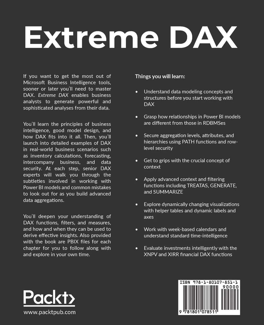 Rückseite: 9781801078511 | Extreme DAX | Michiel Rozema (u. a.) | Taschenbuch | Englisch | 2022