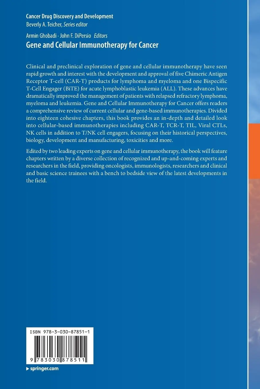 Rückseite: 9783030878511 | Gene and Cellular Immunotherapy for Cancer | John F. Dipersio (u. a.)