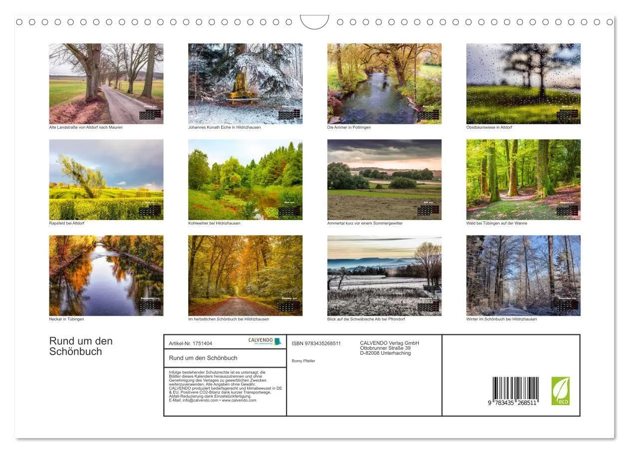 Bild: 9783435268511 | Rund um den Schönbuch (Wandkalender 2025 DIN A3 quer), CALVENDO...