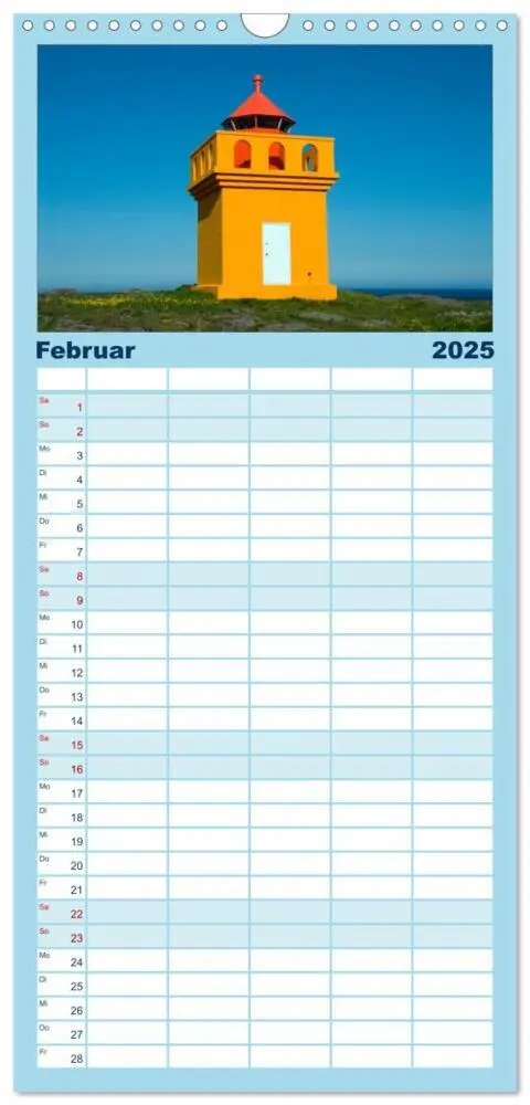 Bild: 9783457118511 | Familienplaner 2025 - Island mit 5 Spalten (Wandkalender, 21 x 45...