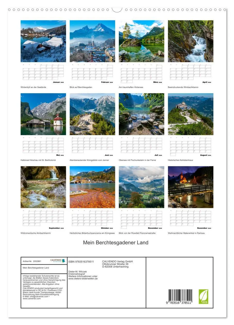 Bild: 9783516378511 | Mein Berchtesgadener Land (hochwertiger Premium Wandkalender 2026...