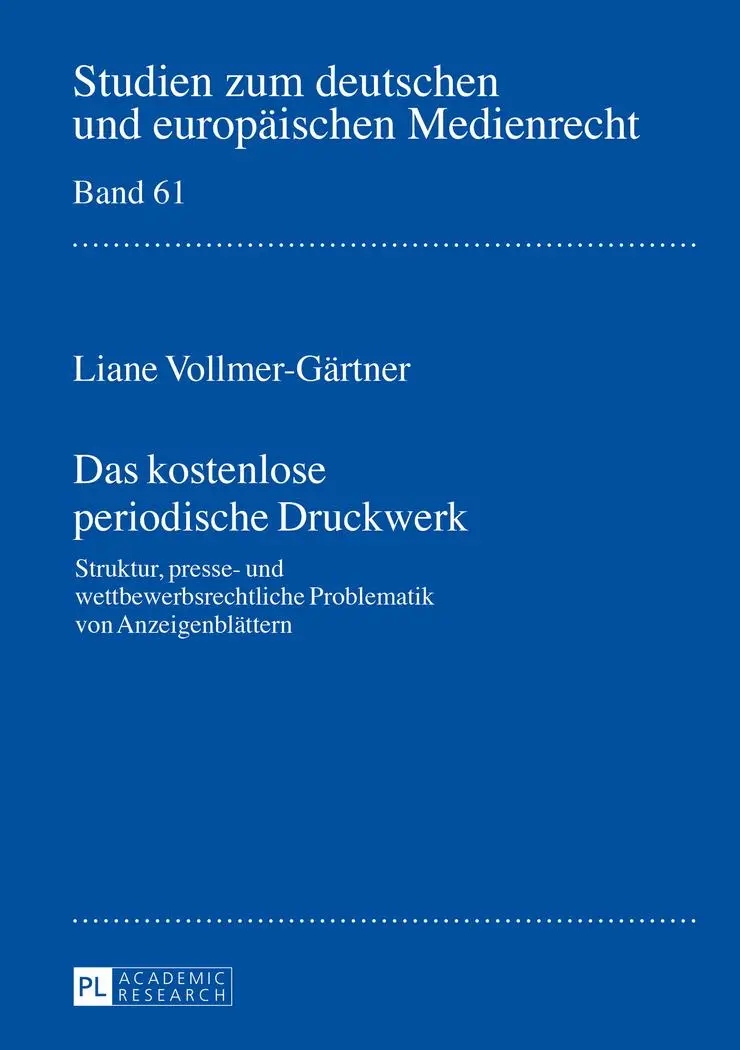 Cover: 9783631668511 | Das kostenlose periodische Druckwerk | Liane Vollmer-Gärtner | Buch
