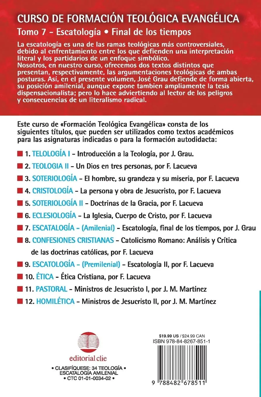 Rückseite: 9788482678511 | Escatologia Final de los Tiempos | Jose Grau | Taschenbuch | Spanisch