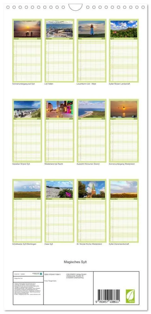 Bild: 9783457108611 | Familienplaner 2025 - Magisches Sylt mit 5 Spalten (Wandkalender,...