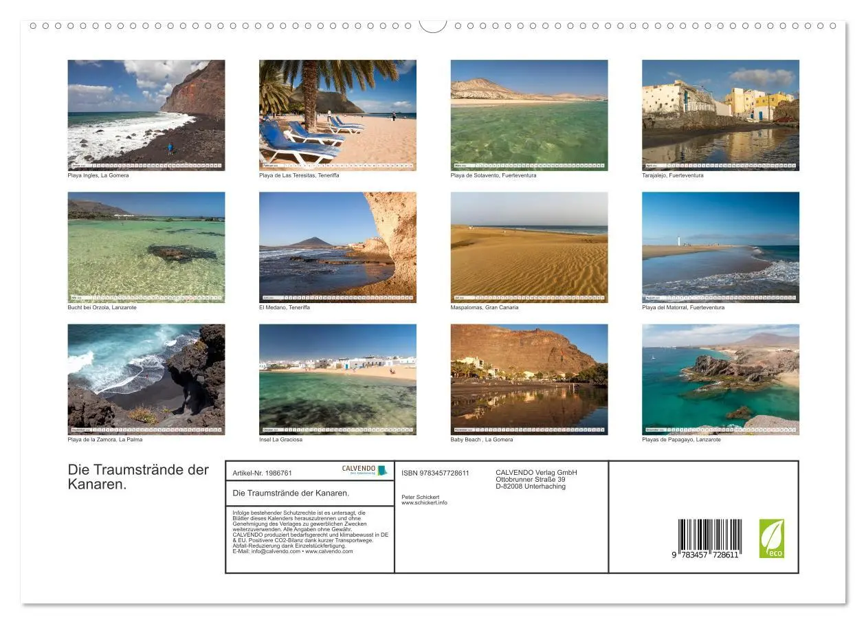 Bild: 9783457728611 | Die Traumstrände der Kanaren. (Wandkalender 2026 DIN A2 quer),...