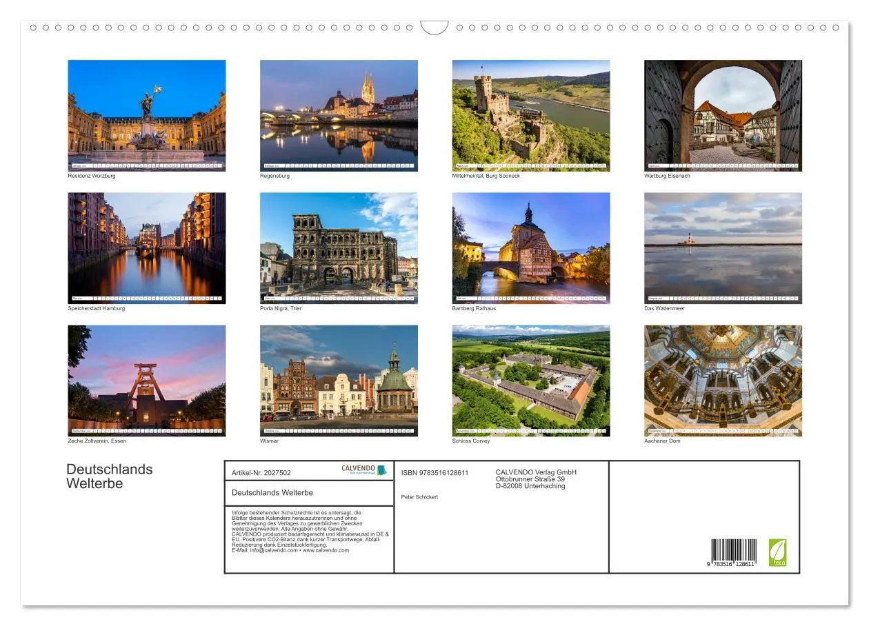 Bild: 9783516128611 | Deutschlands Welterbe (Wandkalender 2026 DIN A2 quer), CALVENDO...