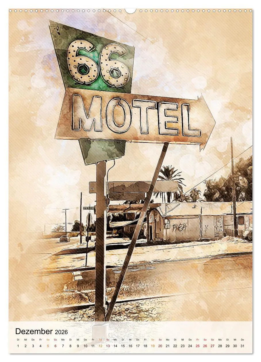Bild: 9783516368611 | Route 66 - 2451 Meilen (Wandkalender 2026 DIN A2 hoch), CALVENDO...