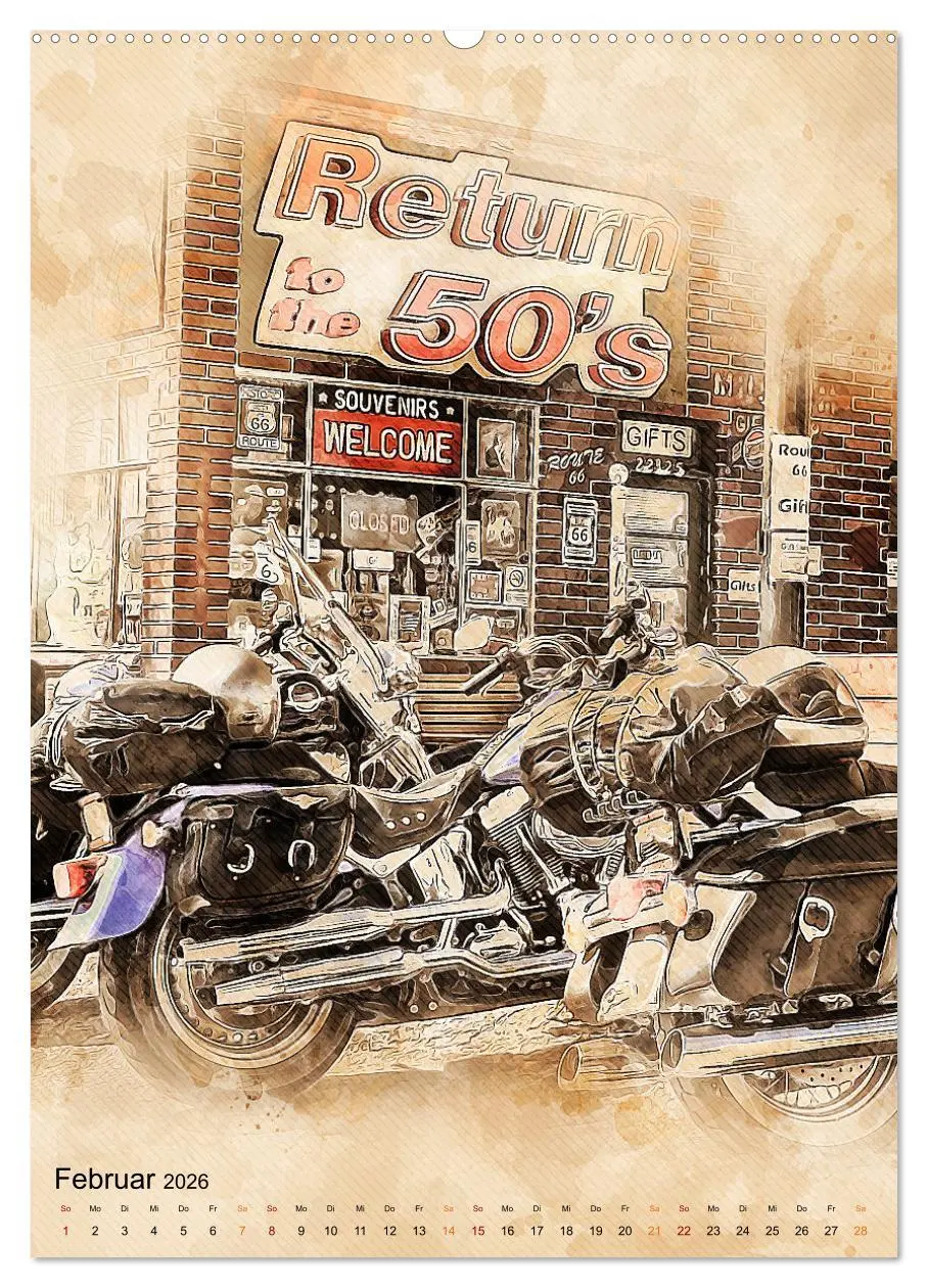 Bild: 9783516368611 | Route 66 - 2451 Meilen (Wandkalender 2026 DIN A2 hoch), CALVENDO...