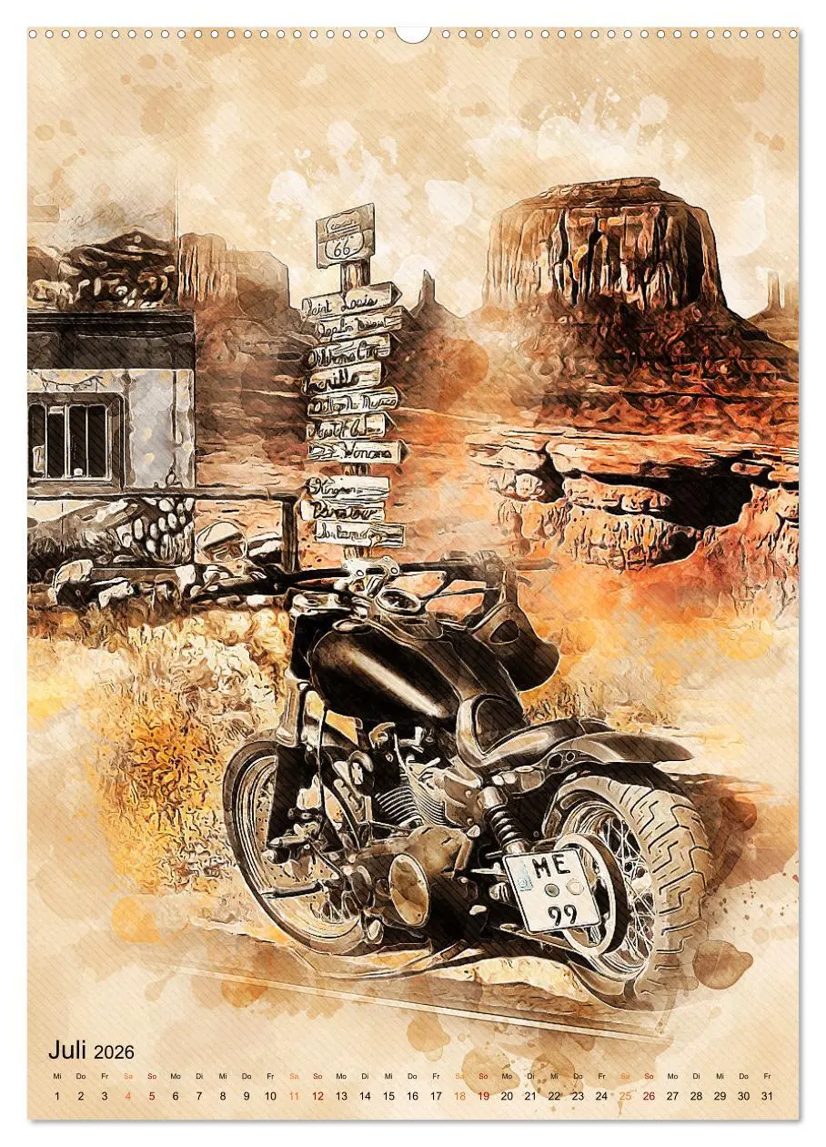 Bild: 9783516368611 | Route 66 - 2451 Meilen (Wandkalender 2026 DIN A2 hoch), CALVENDO...