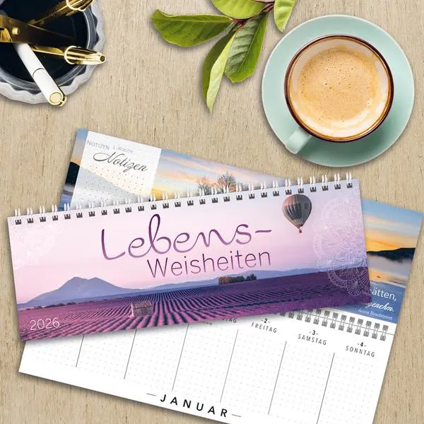 Bild: 9783731888611 | Tischquerkalender Trend Lebensweisheiten 2026 | Verlag Korsch | 128 S.