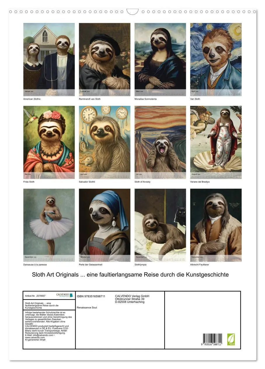 Bild: 9783516598711 | Sloth Art Originals ... eine faultierlangsame Reise durch die...