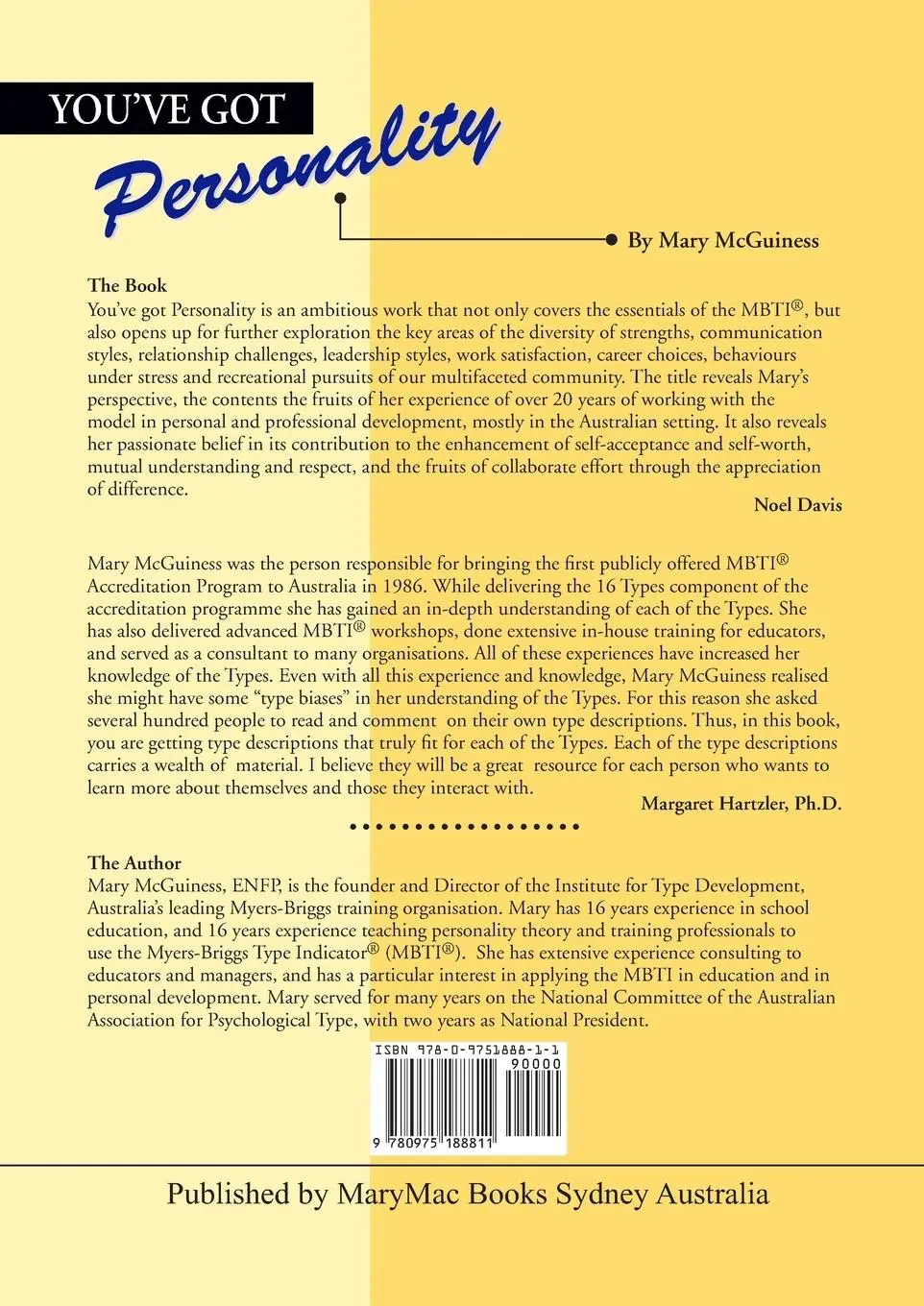 Rückseite: 9780975188811 | You've Got Personality | Mary McGuiness | Taschenbuch | Englisch