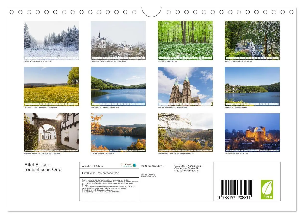 Bild: 9783457708811 | Eifel Reise - romantische Orte (Wandkalender 2026 DIN A4 quer),...