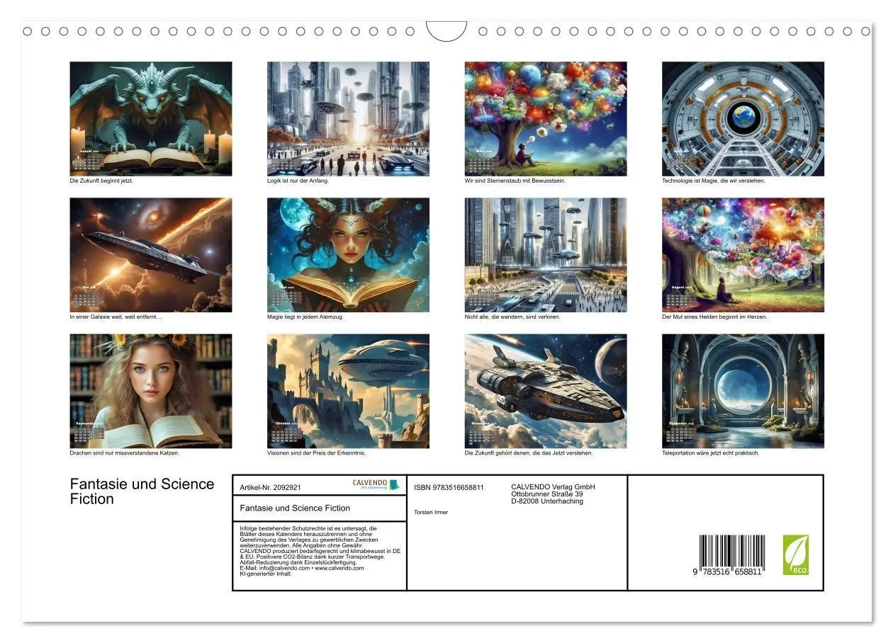 Bild: 9783516658811 | Fantasie und Science Fiction (Wandkalender 2026 DIN A3 quer),...