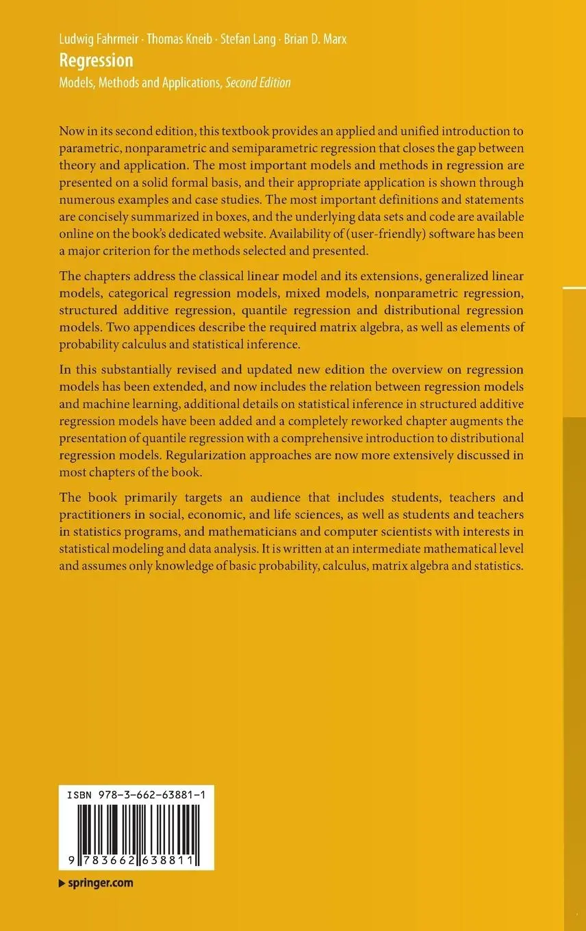 Rückseite: 9783662638811 | Regression | Models, Methods and Applications | Fahrmeir (u. a.) | XX
