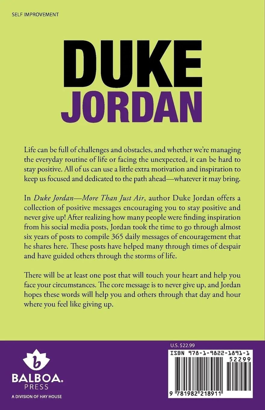 Rückseite: 9781982218911 | Duke Jordan | More Than Just Air | Duke Jordan | Taschenbuch | 2019