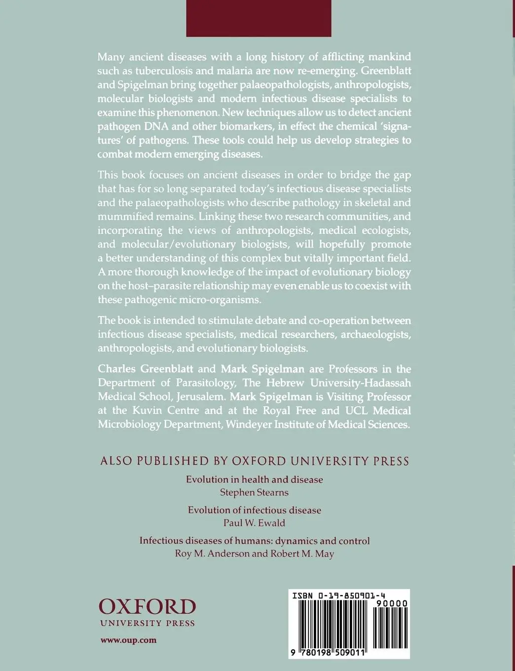 Rückseite: 9780198509011 | Emerging Pathogens | Charles Greenblatt (u. a.) | Taschenbuch | 2003