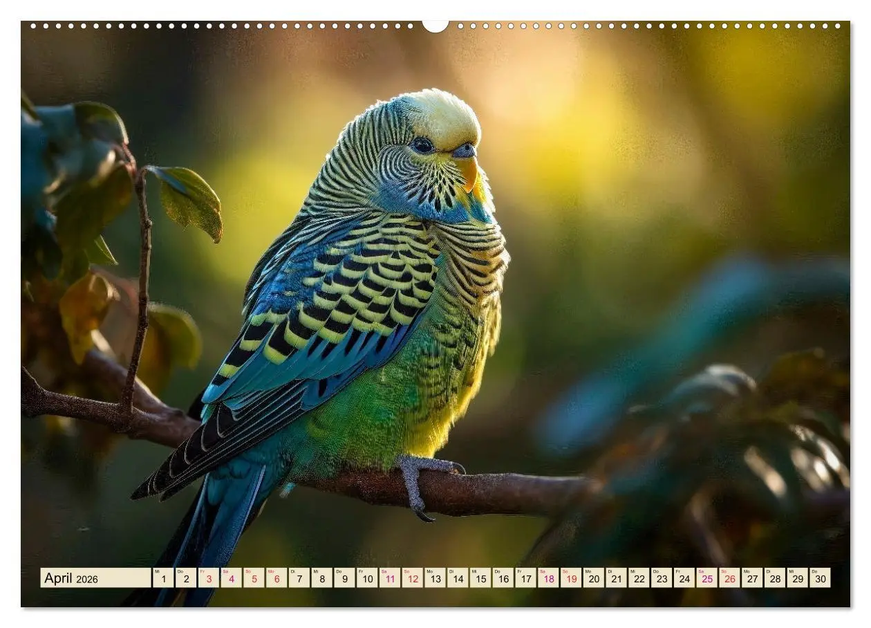 Bild: 9783457519011 | Wellensittiche farbenfroh und munter (Wandkalender 2026 DIN A2...