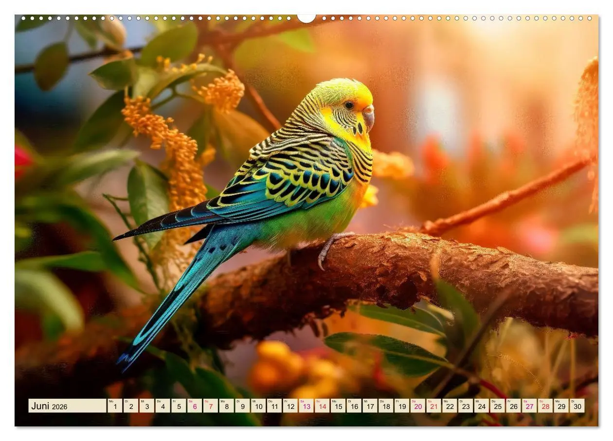 Bild: 9783457519011 | Wellensittiche farbenfroh und munter (Wandkalender 2026 DIN A2...