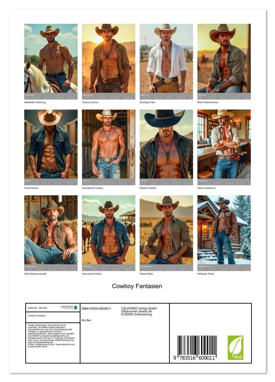 Bild: 9783516609011 | Cowboy Fantasien (Wandkalender 2026 DIN A4 hoch), CALVENDO...