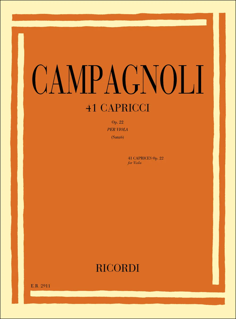 Cover: 9790041829111 | 41 Capricci Op. 22 | Bartolomeo Campagnoli | Partitur | 1995 | Ricordi