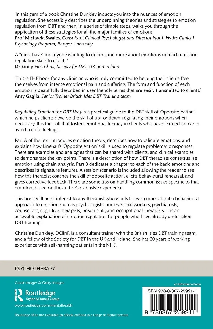 Rückseite: 9780367259211 | Regulating Emotion the DBT Way | Christine Dunkley | Taschenbuch