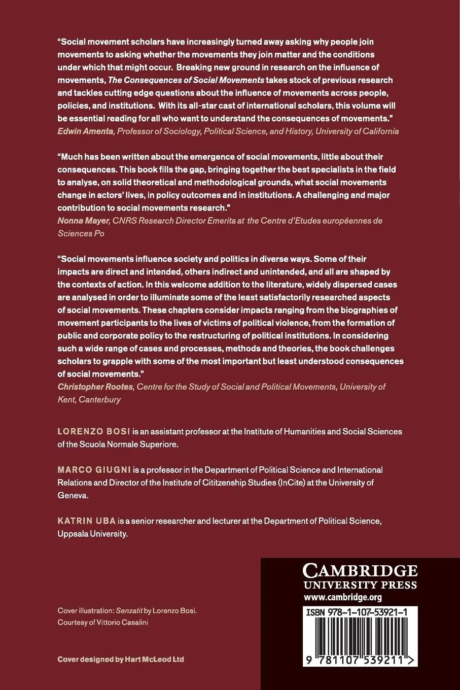 Rückseite: 9781107539211 | The Consequences of Social Movements | Lorenzo Bosi (u. a.) | Buch